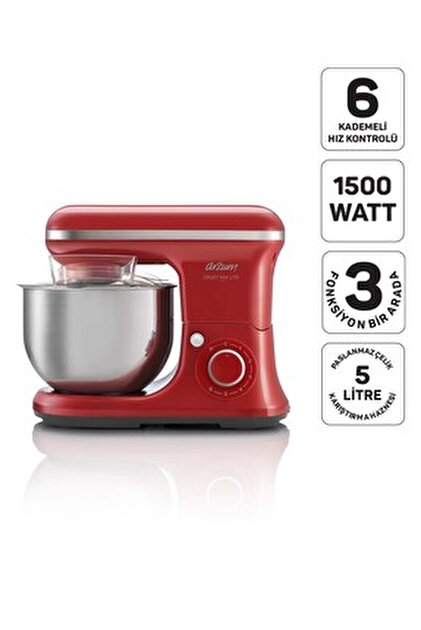 Kiwi Kmx-3638 Hamur Yoğurma & Stand Mikser 5,3 Lt 1300w 8 Hız