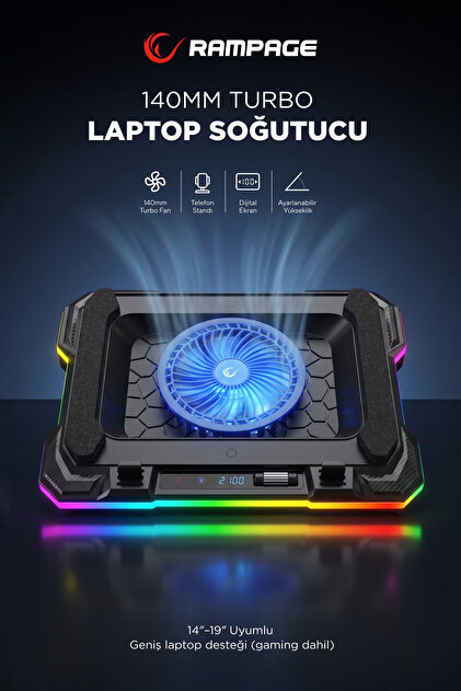 Rampage AD-RC34 Metafor X6 RGB 6 Fanlı Telefon Tutuculu USB'li 10