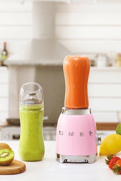 50's Style Pembe Kişisel Blender - Double Bottle