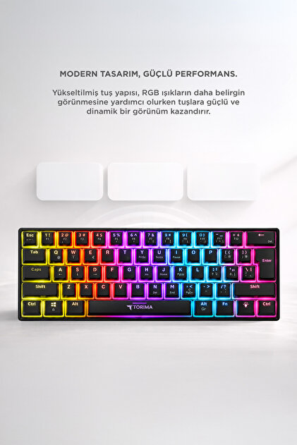 Torima Kablolu Klavye Rgb Işıklı Mekanik Q Klavye TK04 Siyah