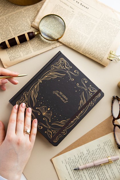 Charm Takılabilen Reading Journal - Okuma Günlüğü 18x20 cm Koyu Kahve