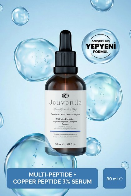 Bakır Peptit %3 Serum – Kırışıklık Karşıtı & Cilt Bariyeri Onarıcı, Dolgunlaştırıcı Etki | Kolajen Serum | Sıkılaştırıcı Serum | Anti Aging | Yüz Serumu