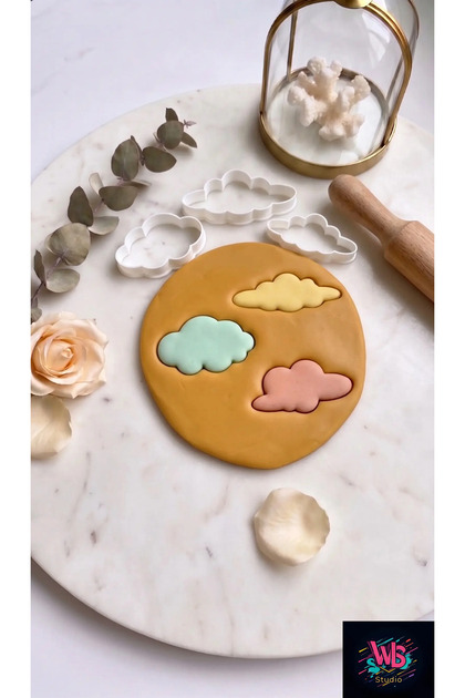 3-Piece Cloud-Shaped Cookie Mold and Sugar Dough Shaping Set