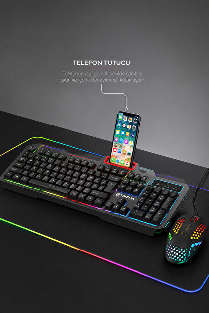 Torima Oyuncu Rgb Işıklı Kablolu Q Klavye Ve Mouse Seti TMK06