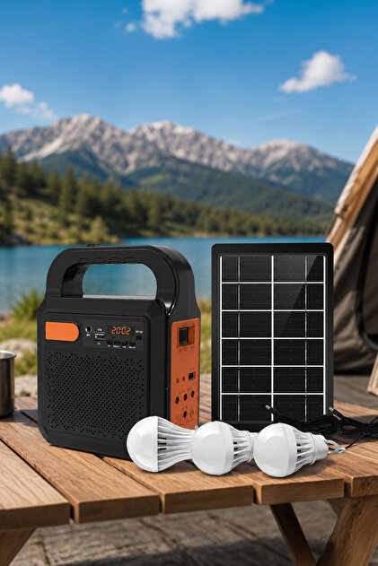 Torima Kamp Hoparlörü Güneş Enerjili Panelli Fenerli Bluetooth