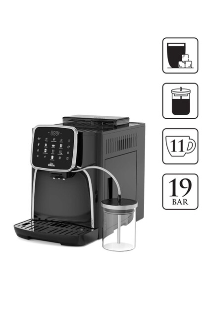 OK0028 Okka Espresso Pro M Tam Otomatik Espresso Makinesi, 11 Sıcak ve Soğuk İçecek, Krom