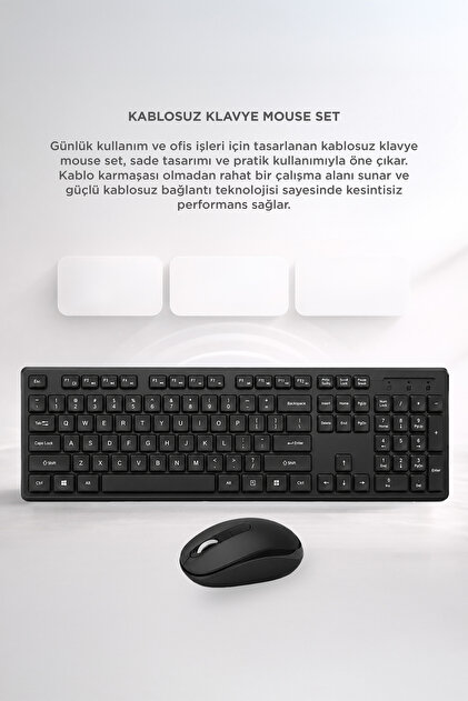 Torima Kablosuz Q Klavye Mouse Seti TMK02 Siyah - Fiyatı, Yorumları