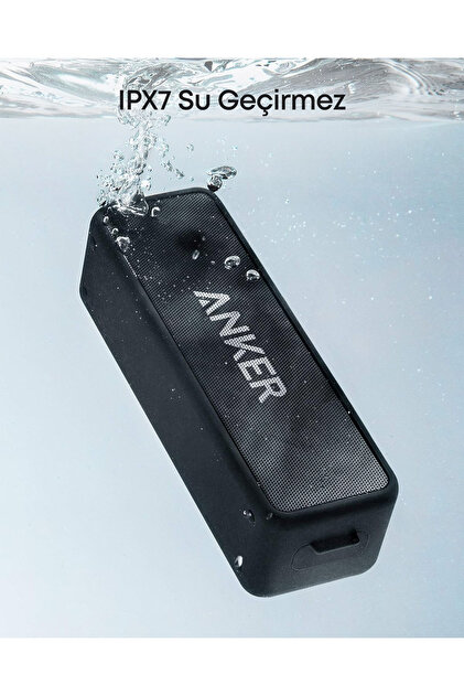 Anker Soundcore 2 Bluetooth Hoparlör, IPX7 Su Geçirmez, Siyah