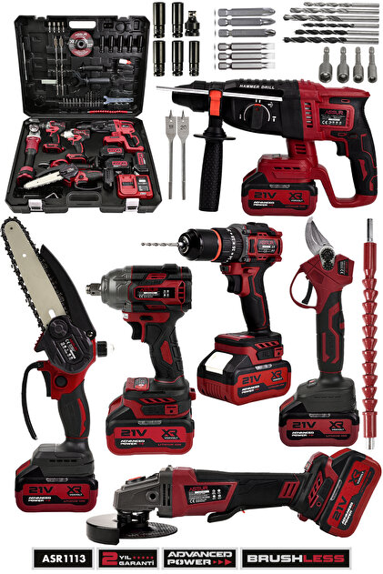 ASSUR Profesyonel 21V Matkap Hilti Taşlama Somun Sıkma Makas