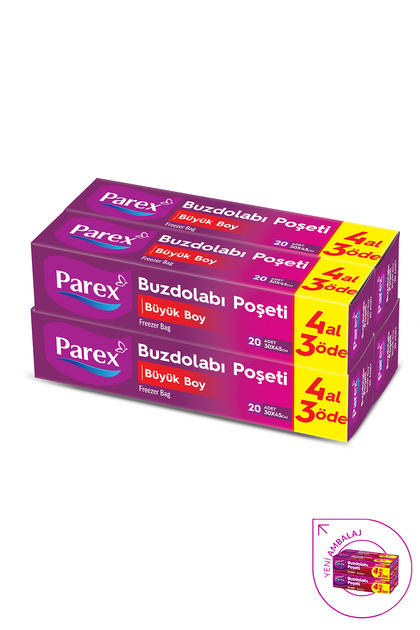 Buzdolabı Poşeti Büyük Boy 4 Al 3 Öde (4*20) 30 x 45 cm