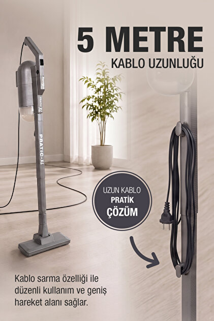 小物 tr FANTOM Pratıc-Xl P 1300 Toz Torbasız Dikey Süpürge Antrasit