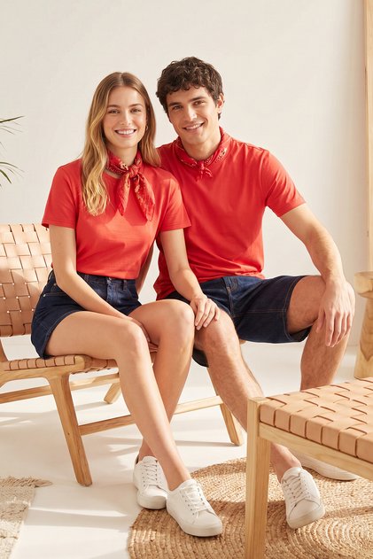Unisex Kırmızı Basic Regular/Normal Kesim Bisiklet Yaka Kısa Kollu T-Shirt TMNSS22TS0271