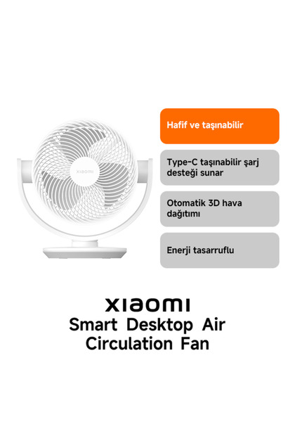 Smart Desktop Air Circulation Fan EU Vantilatör
