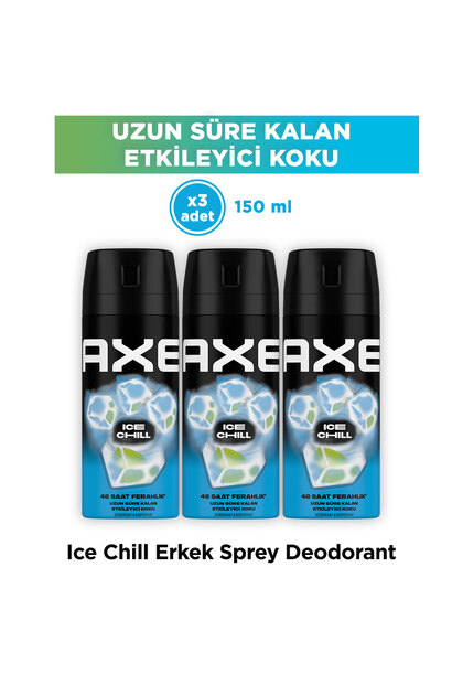 Erkek Deodorant & Bodyspray Ice Chill 48 Saat Etkileyici Koku 150 ml X3 Adet