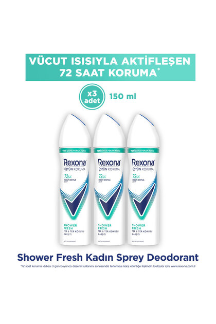Rexona Kadın Sprey Deodorant Shower Fresh 72 Saat Kesintisiz Üstün