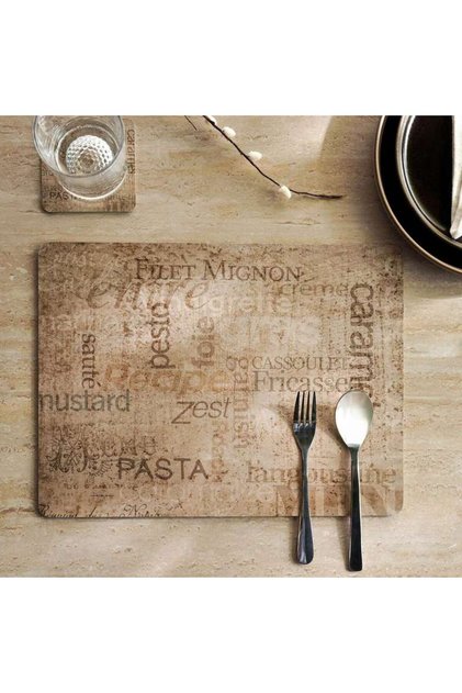 Dine 4piece Corkback Placemat Set 30x40cm - Gold