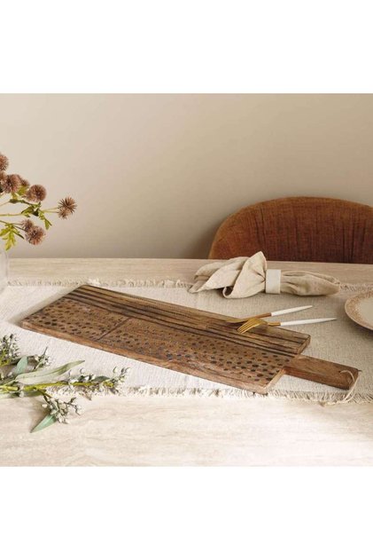 Savanna Mango Wood Etched Serving Board 64x20x1.5cm -brown