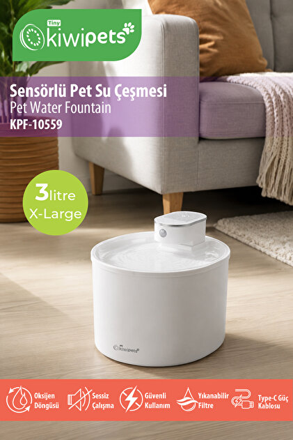 水槽 Dog Lover Kiwi Pets Sensörlü Kedi Köpek Su Pınarı 1 Metre Algılama Mesafeli