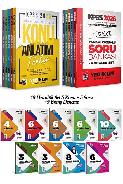 Yediiklim Yayınları 2026 KPSS Ortaöğretim Ön Lisans GY-GK Konu