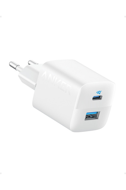 Anker 323 USB-C Şarj Cihazı, 33W, 2 Bağlantı Noktalı, Beyaz