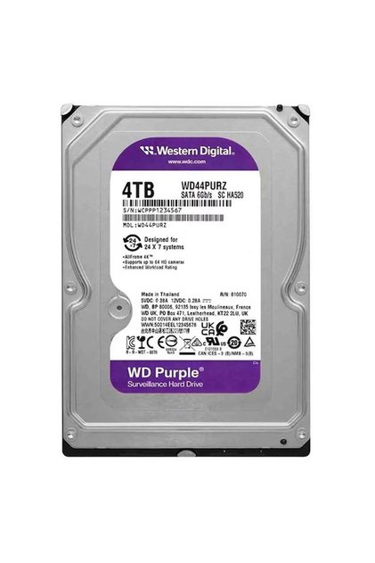 Wd 4Tb 3.5 Purple WD44PURZ Sata3 5400RPM 128MB 7-24 Guvenlık Harddisk (Resmi Distribitör Ürünü)