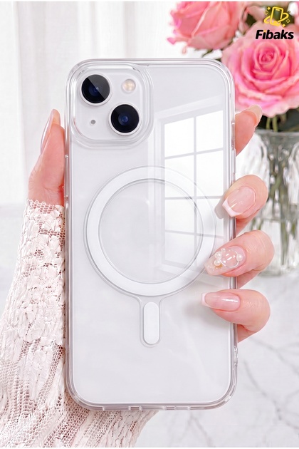 Fibaks iPhone 13/14 Kılıf Kamera Korumalı Şeffaf Ultra Ince Esnek