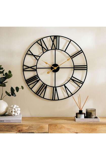 Scylla Metal Wall Clock Dia 60cm - Black