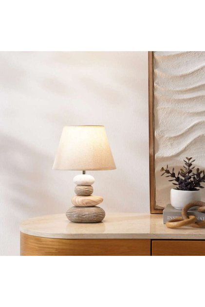 Chelton E27 Ceramic Table Lamp Dia 23x36cm - Beige