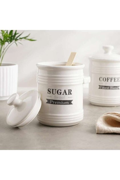 Luisa Sugar Canister With Spoon 700ml - White