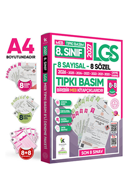 Karakutu Yayınları 2026 8.Sınıf LGS-İOKBS Tıpkı Basım ve ÖZGÜN
