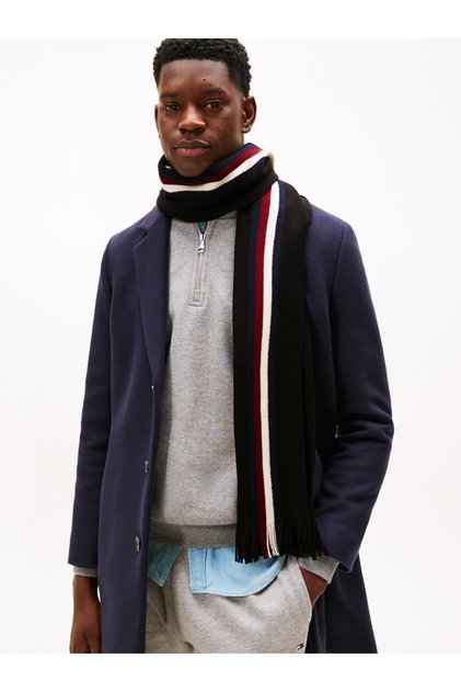 Pánsky čierny šál Tommy Hilfiger Rwb Rachelle
