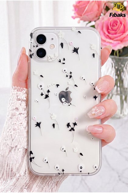 iPhone 11 Case Designed Patterned Camera Protection Transparent Flower Flexible Soft Silicone Cover