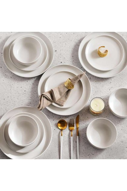 Artan 12-piece Stoneware Dinner Set -white