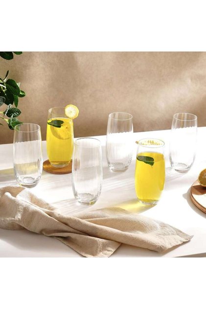 Waterfall 6-Piece Highball Crystal Glass Set 350Ml -Clear