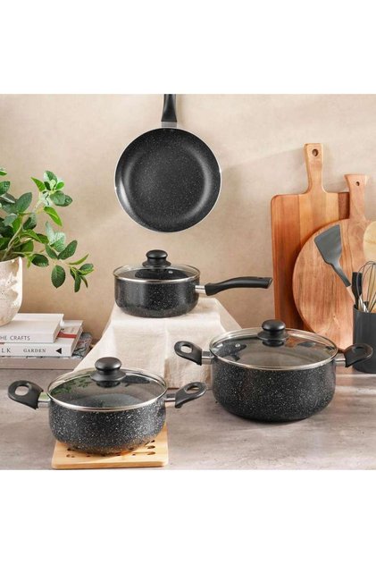 Pavlina 7-piece Cookware Set -black