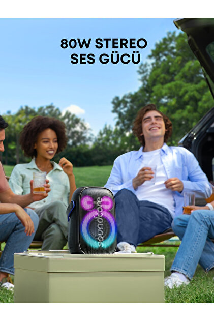 Anker Rave Neo 2, 80W Bluetooth Hoparlör, IPX7, 18 Saat Çalma