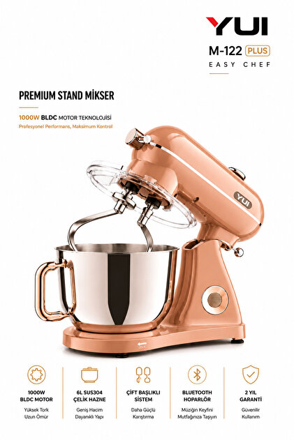 Yui M122 Plus Easy Chef Dc Motor Stand Mikser Çift Başlıklı