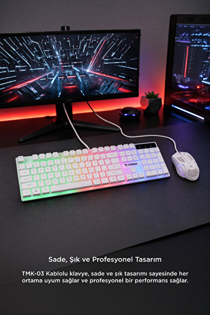 Torima Oyuncu Rgb Işıklı Kablolu Q Klavye Ve Mouse Seti TMK03