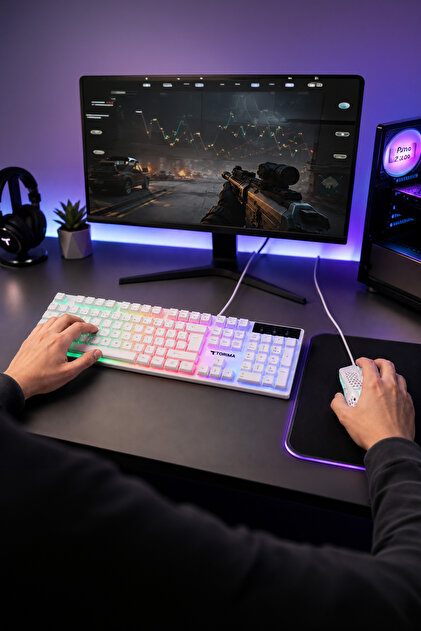 Torima Oyuncu Rgb Işıklı Kablolu Q Klavye Ve Mouse Seti TMK03