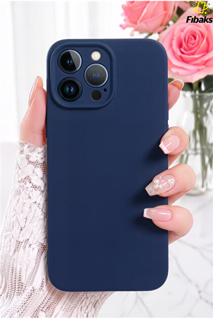 Fibaks iPhone 15 Pro Max Kılıf Kamera Korumalı Lansman Içi Kadife