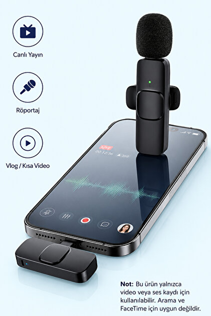 Torima Mini Yaka Mikrofonu Type-C 2 Adet Taşınabilir Mikrofon K9
