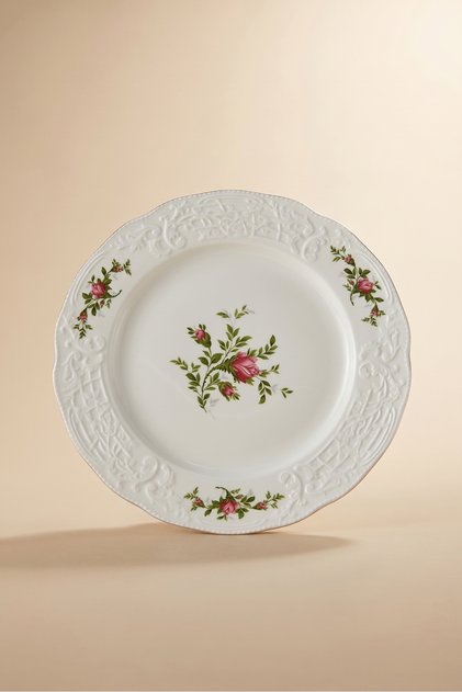 Vintage Rose Servis Tabağı 26 cm Krem
