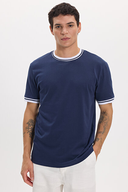 Genel Markalar 2124 Henley Tişört Kahverengi Düğme Detaylı Basic
