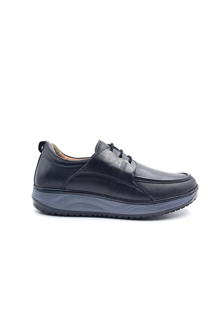 Genuine Leather Orthopedic and Heel Spur Men's Black Comfort Casual Shoes