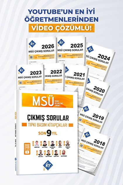 KR Akademi Yayınları 2027 MSÜ Çıkmış Sorular Son 9 Yıl Tıpkı Basım ...