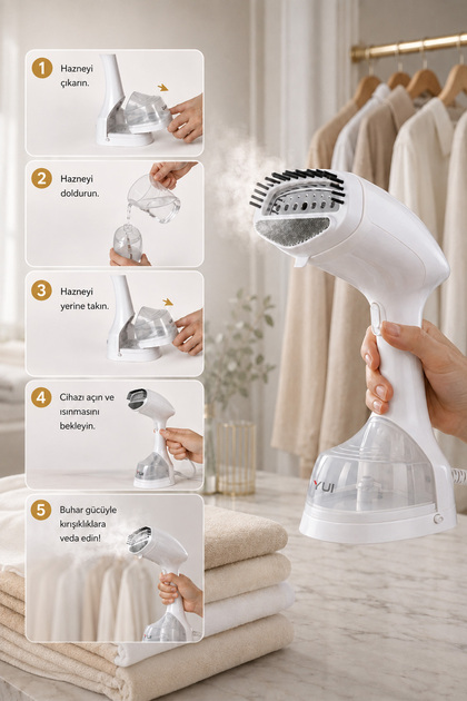 Yui Y4001 1400w 230 Ml Su Hazneli Portatif Buharlı Kırışık