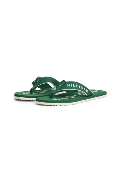 Herren-Flip-Flops mit Logo-Signatur in Grün
