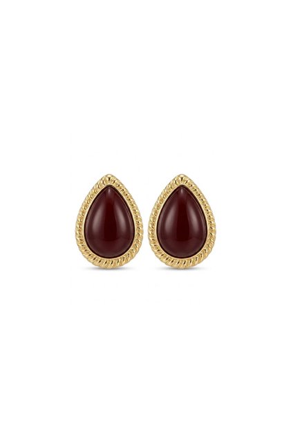 Steel Vintage Burgundy Earrings