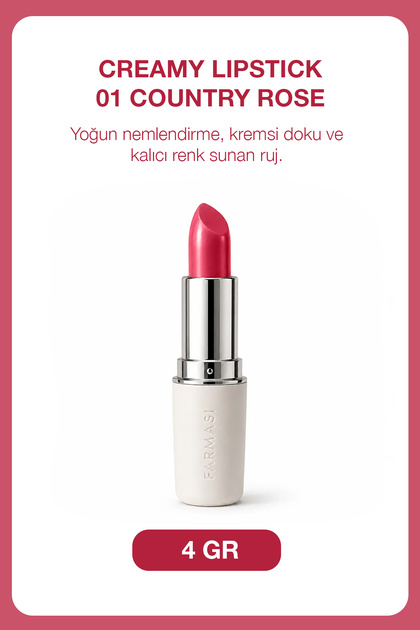Gül Pembesi Kremsi Ruj | Creamy Lipstick - 01 Country Rose