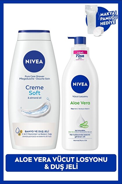 NIVEA Creme Soft Duş Jeli 500ml ve Kiraz Çiçeği Nemlendirici Vücut